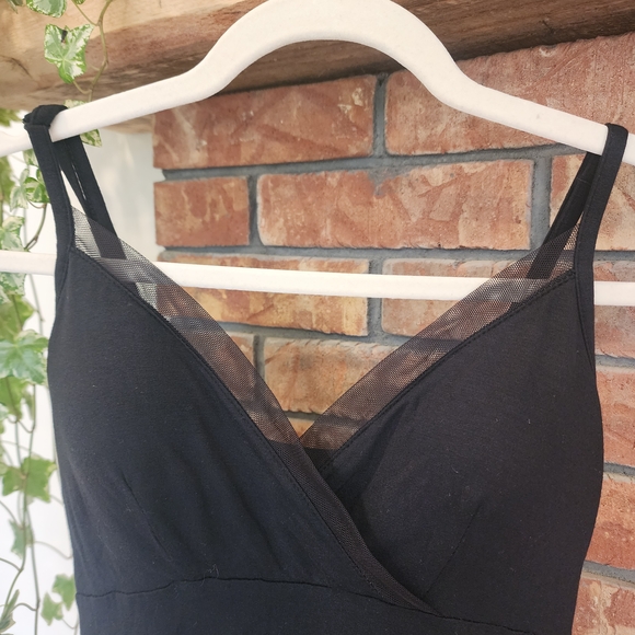 Stars Above Black Mesh Detail Chemise - Picture 2 of 4